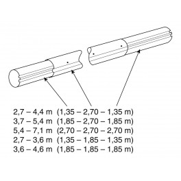 Teleskop. navíjecí tyč - délka: 5,4–7,1 m (eloxovaný hliník)