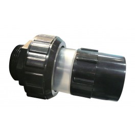 PVC tvarovka - Šroubení 50 x 1 1/2“ ext., s průhlednou částí