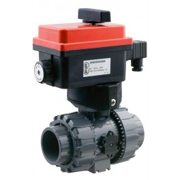 PVC Kulový el. dvoucestný ventil 50 mm FIP – pro solární systémy