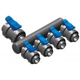 Sběrací potrubí – napojení 50mm lepením,2x přímé napojení ventilu 50mm